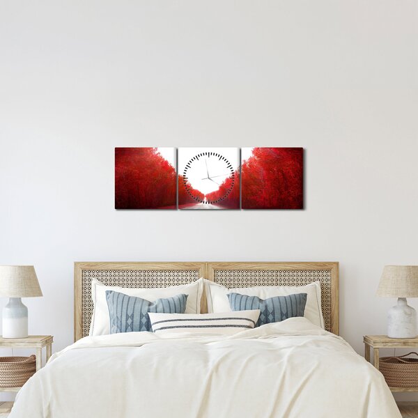 Obraz - Cesta k lásce (s hodinami) (90x30 cm)