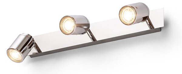 Koupelnové přisazené nástěnné svítidlo DUBLIN III, chrom, patice GU10, 3× 9 W, IP44
