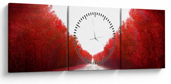 Obraz - Cesta k lásce (s hodinami) (90x30 cm)