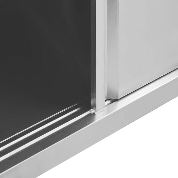 Pracovní stoly s posuvnými dvířky 2 ks 200x50x(95–97) cm nerez 3055902