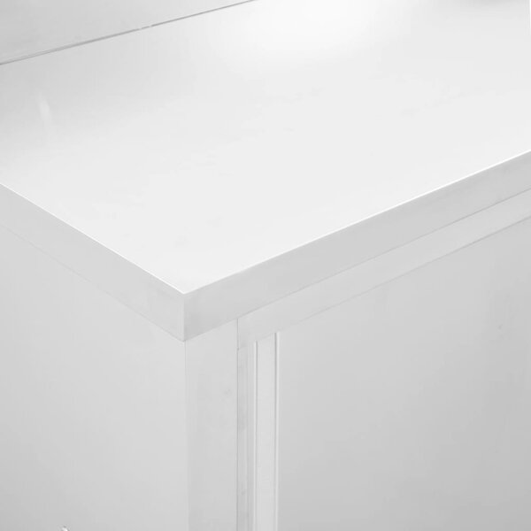 Pracovní stoly s posuvnými dvířky 2 ks 200x50x(95–97) cm nerez 3055902