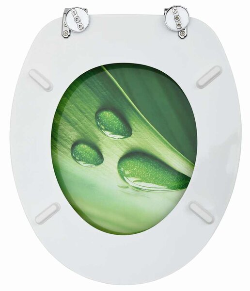 WC sedátka s víky 2 ks MDF motiv zelené vodní kapky 3056407