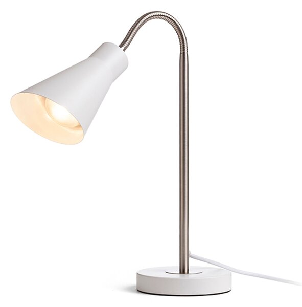 Stolní lampa ANIKA, matná bílá/matný nikl, patice E27, 15 W