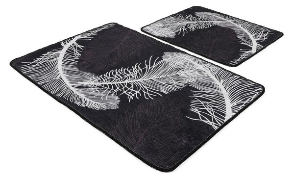 Antracitové koupelnové předložky v sadě 2 ks 60x100 cm Alisan – Foutastic