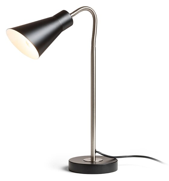 Stolní lampa ANIKA, matná černá/matný nikl, patice E27, 15 W