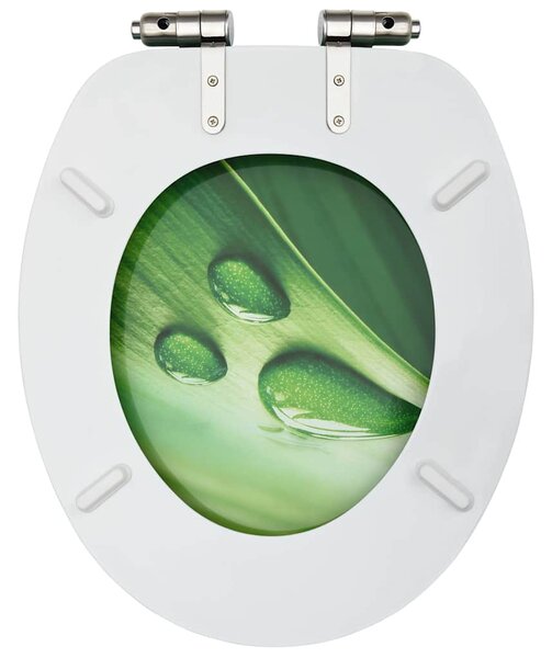 WC sedátka s funkcí pomalého sklápění 2ks MDF zelená kapka vody 3056413