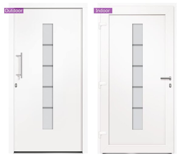 Vchodové dveře hliník a PVC bílé 100 x 210 cm 3056810