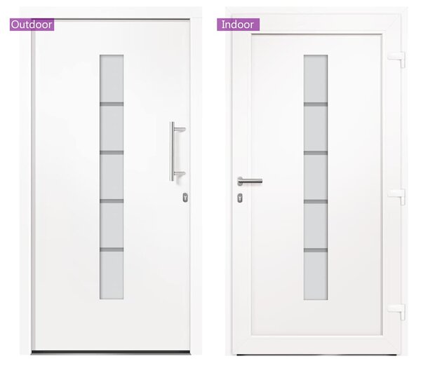 Vchodové dveře hliník a PVC bílé 100 x 210 cm 3056807