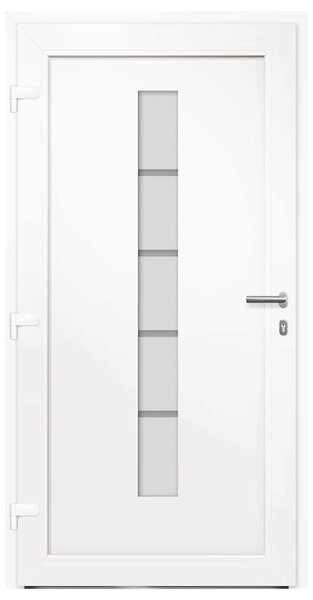 Vchodové dveře hliník a PVC bílé 100 x 210 cm 3056810