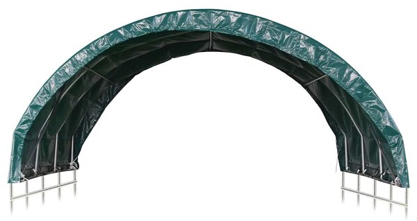 Přístřešek pro zvířata PVC 3,7 x 3,7 m zelený 3056433