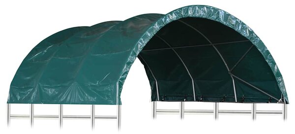 Přístřešek pro zvířata PVC 3,7 x 3,7 m zelený 3056433