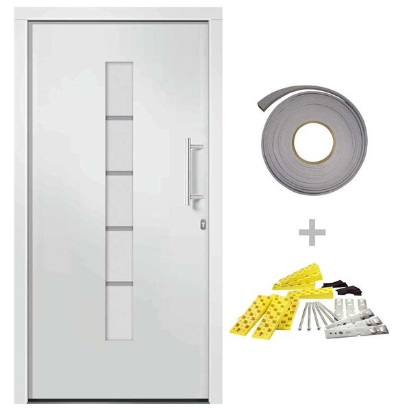 Vchodové dveře hliník a PVC bílé 100 x 210 cm 3056807