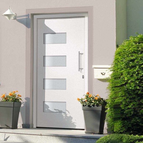 Vchodové dveře hliník a PVC bílé 110 x 210 cm 3056820