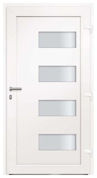 Vchodové dveře hliník a PVC bílé 110 x 210 cm 3056820