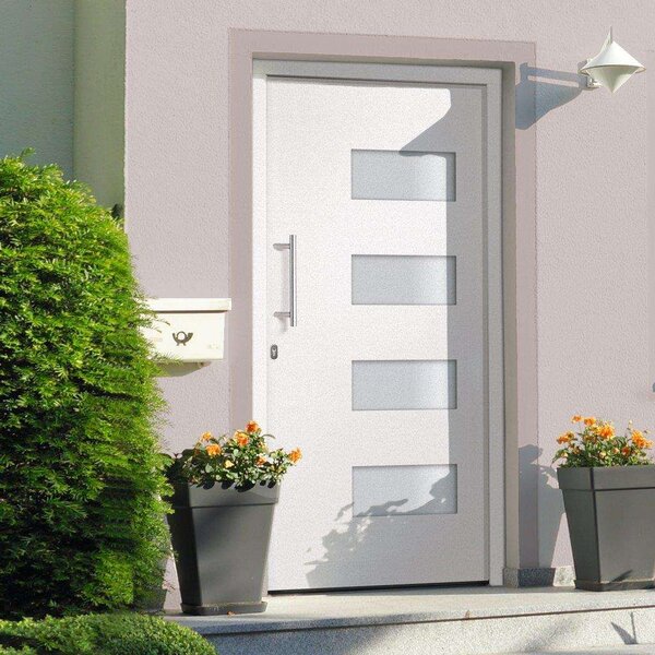 Vchodové dveře hliník a PVC bílé 110 x 210 cm 3056823