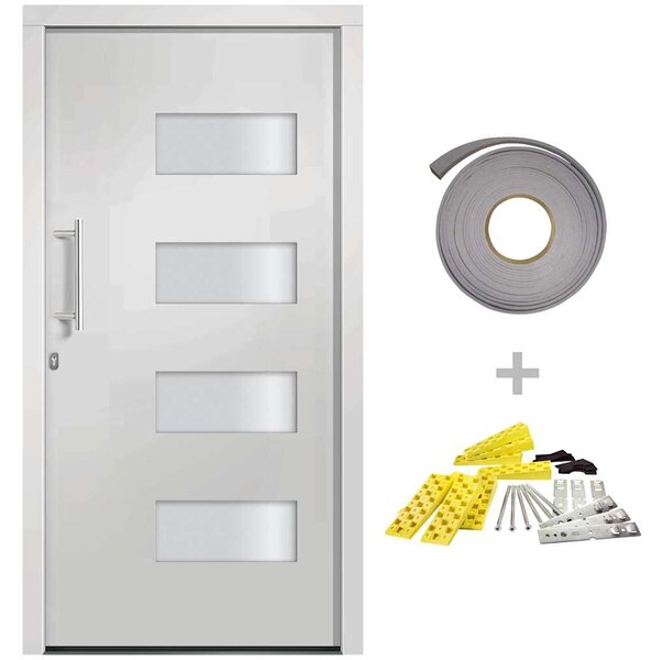 Vchodové dveře hliník a PVC bílé 110 x 210 cm 3056823