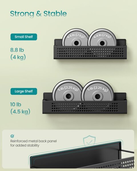 Magnetická polička na koření a drobnosti, sada 4 ks, černá