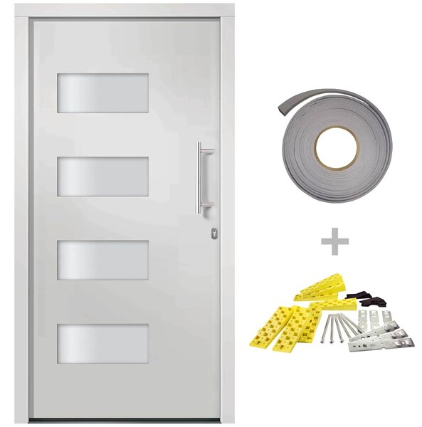 Vchodové dveře hliník a PVC bílé 110 x 210 cm 3056820