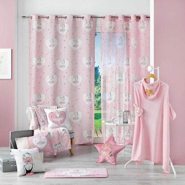 Růžový dětský závěs 140x260 cm Petite Etoile – douceur d'intérieur