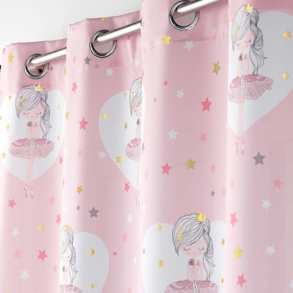 Růžový dětský závěs 140x260 cm Petite Etoile – douceur d'intérieur