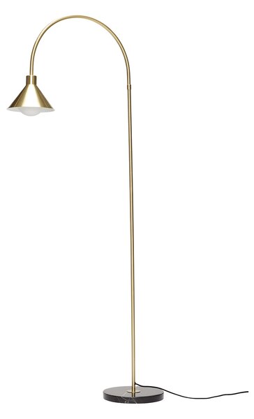 Hübsch 990914 stojací lampa Pipe, mosaz, sklo, mramor, 168cm