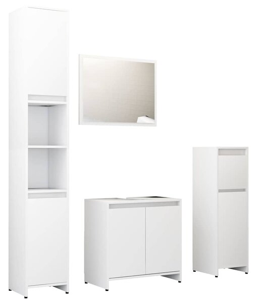 4dílná koupelnová sestava bílá kompozitní dřevo 3056889