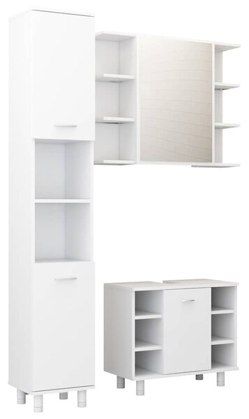 3dílná koupelnová sestava bílá kompozitní dřevo 3056952