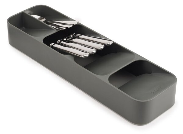 Šedý plastový příborník do zásuvky 11 x 39,5 cm Duo – Joseph Joseph
