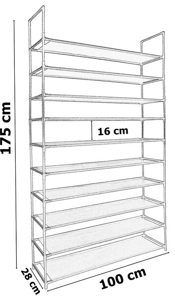 Botník MELA na 50 párů bot – černý