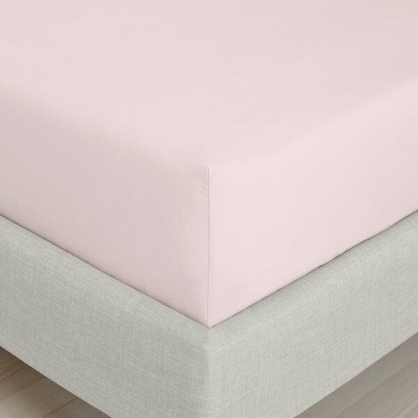 Růžové napínací prostěradlo z bavlněného perkálu 90x190 cm Cotton Percale – Bianca