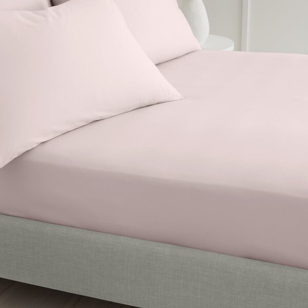 Růžové napínací prostěradlo z bavlněného perkálu 90x190 cm Cotton Percale – Bianca