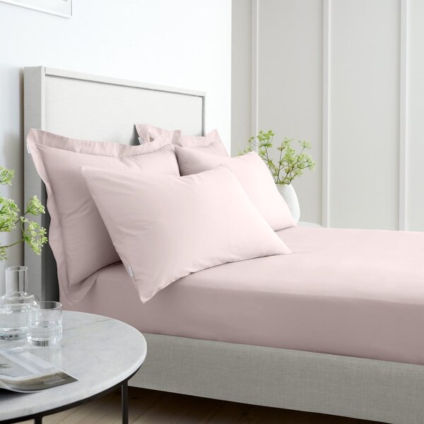 Růžové napínací prostěradlo z bavlněného perkálu 90x190 cm Cotton Percale – Bianca