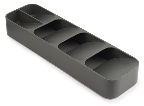 Šedý plastový příborník do zásuvky 11 x 39,5 cm Duo – Joseph Joseph