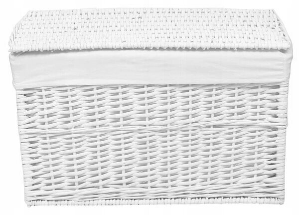 Proutěná truhla 65 l, 56 × 34 × 34 cm – bílá