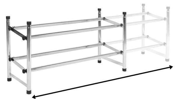 Nastavitelný kovový botník LENA – chrom, 1 modul