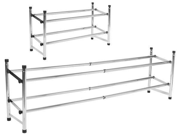 Nastavitelný kovový botník LENA – chrom, 1 modul