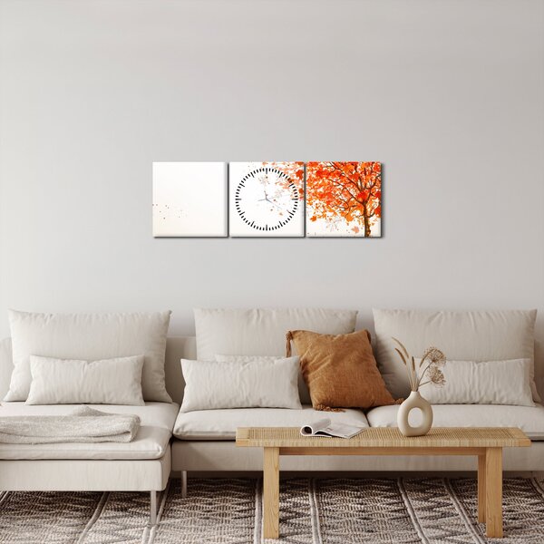 Obraz - Strom ve větru (s hodinami) (90x30 cm)