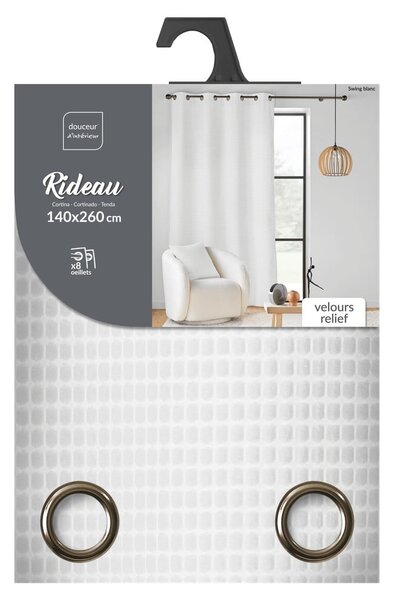 Bílý sametový závěs 140x260 cm Swing – douceur d'intérieur