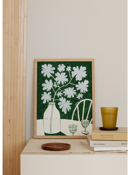 Plakát 30x40 cm Blue Flowers & Red Wine – Anouk van Cleef – The Poster Club