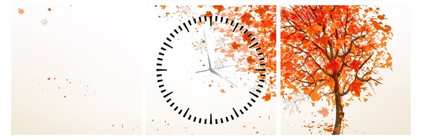 Obraz - Strom ve větru (s hodinami) (90x30 cm)