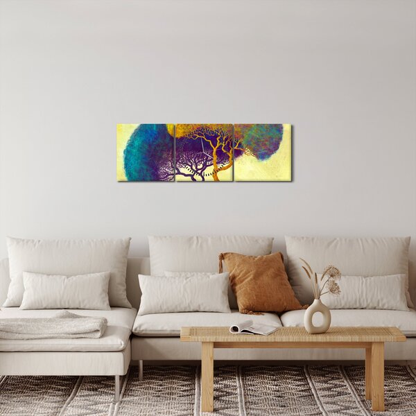 Obraz - Stromy na kopci (s hodinami) (90x30 cm)