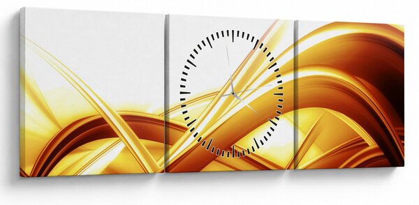 Obraz - Žlutá abstrakce (s hodinami) (90x30 cm)