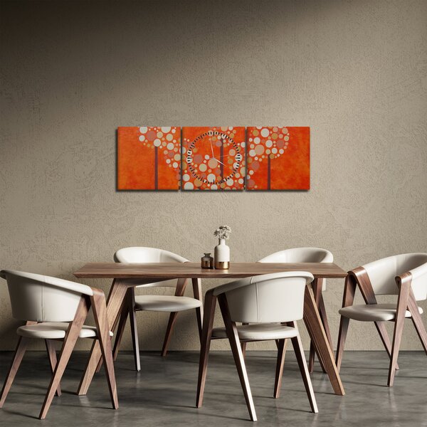 Obraz - Oranžový les (s hodinami) (90x30 cm)