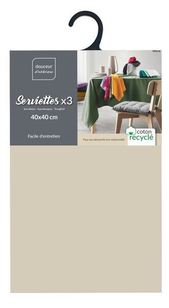 Ubrousky v sadě 3 ks 40x40 cm Mistral – douceur d'intérieur