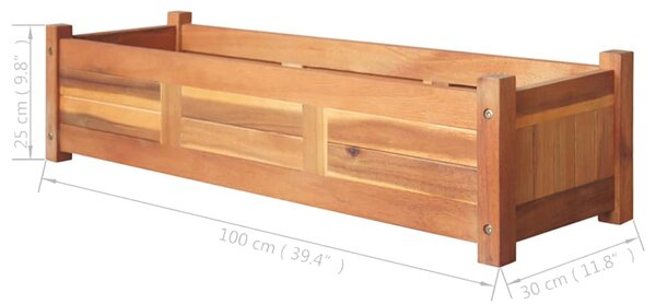 Vyvýšené záhony 2 ks akáciové dřevo 100 x 30 x 25 cm 3057522