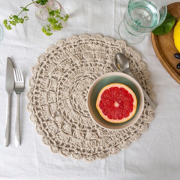 Prostírání s příměsí bavlny ø 35 cm Crochet – Rex London