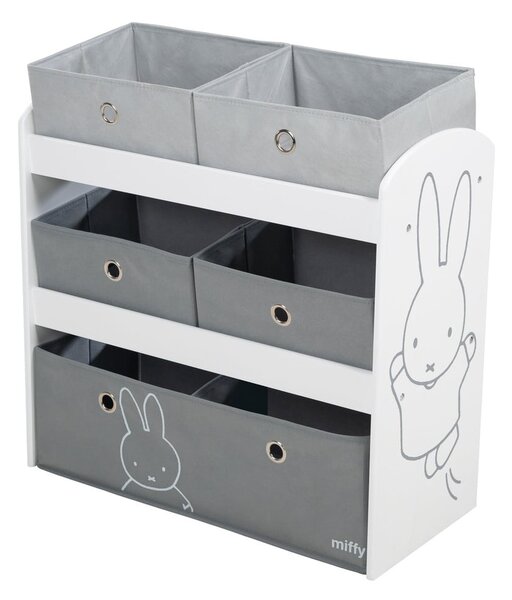 Bílý/šedý dětský organizér na hračky 63,5x29,5x60 cm Miffy – Roba