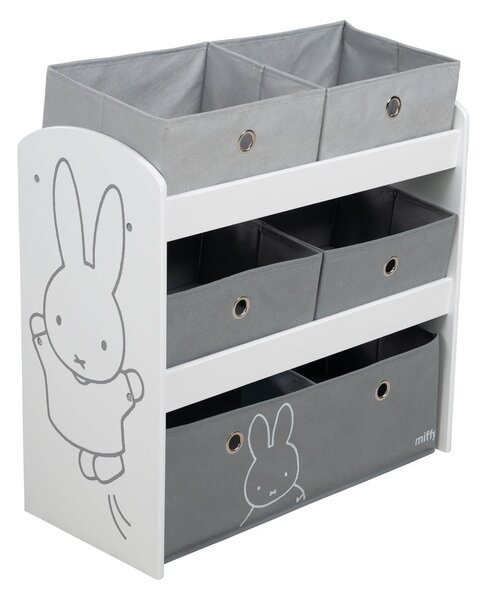 Bílý/šedý dětský organizér na hračky 63,5x29,5x60 cm Miffy – Roba