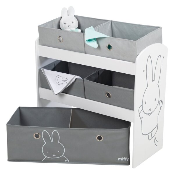 Bílý/šedý dětský organizér na hračky 63,5x29,5x60 cm Miffy – Roba