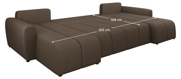 Sedací souprava Delian U (hnědá)